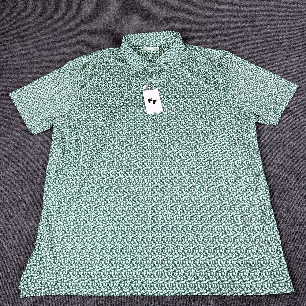 Fore Fathers Golf Polo Shirt‎ XXL NWT Green Abstract Pattern Performance